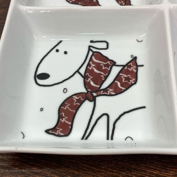 BIA Microwave Dishwasher Oven Safe Oh Deer! Sectioned Server White - Picture 5 of 6